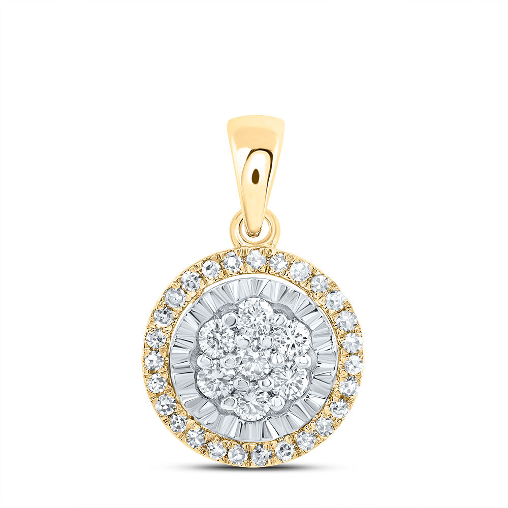 10kt Yellow Gold 1/3 Cttw Natural Diamond Fashion Round Pendant