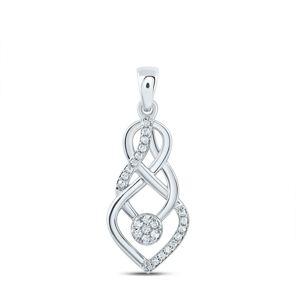 10kt White Gold 1/8 Cttw Natural Diamond Infinity Pendant