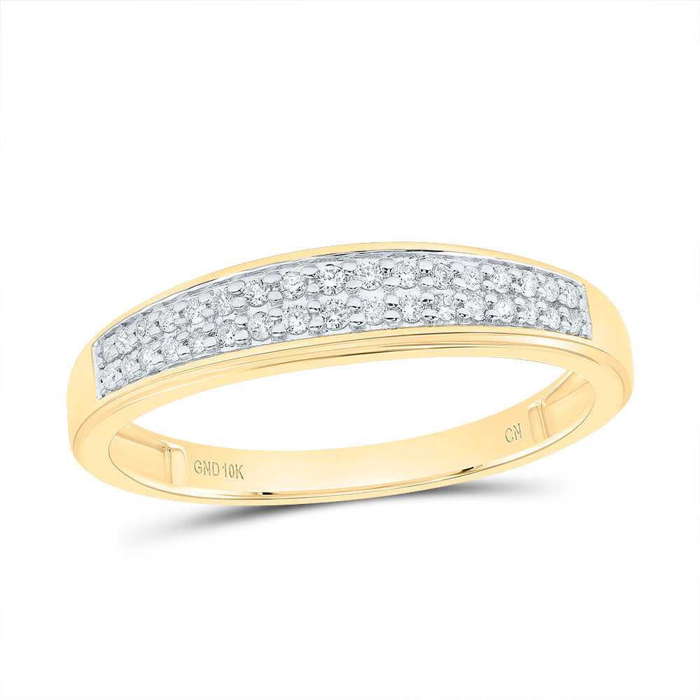 10k Yellow White Gold His & Hers 3/4 Cttw Natural Diamond Cushion Bridal Wedding Ring Band Set , Women Size: 5-9, Men Size: 8-12