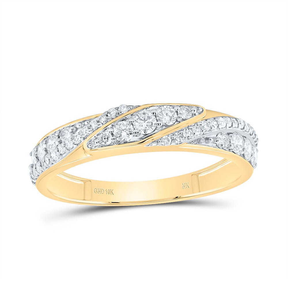 10kt Yellow Gold His & Hers 1 3/4 Cttw Diamond Round Bridal Wedding Ring Band Set, Women Size: 5-9, Men Size: 8-12