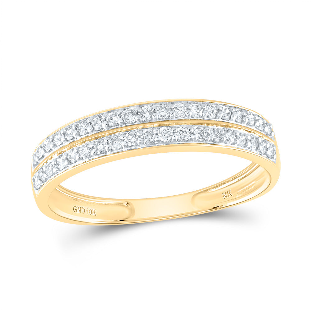 10kt Yellow Gold His & Hers 1 Cttw Diamond Round Bridal Wedding Ring Band Set, Women Size: 5-9, Men Size: 8-12