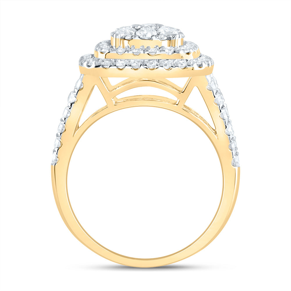 14kt Yellow Gold 1 3/8 Cttw Diamond Ana M Cushion Fashion Bridal Wedding Engagement Anniversary Ring, Women Size: 5-9