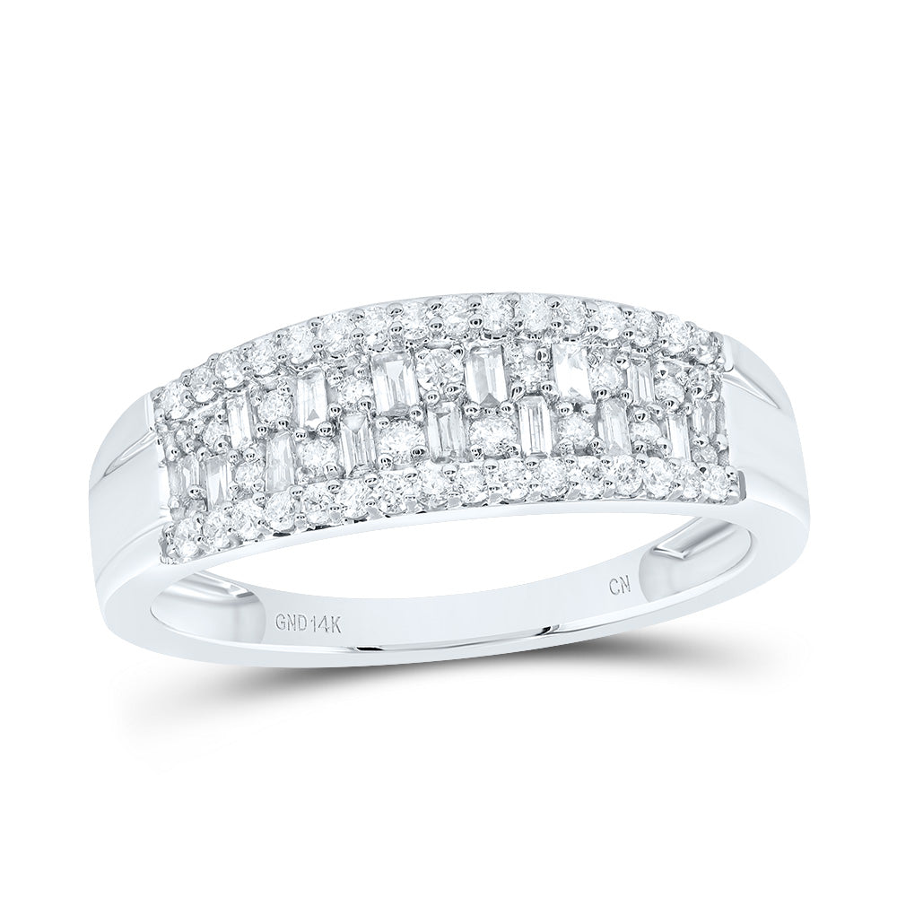 14kt White Gold 1/2 Cttw Diamond Bridal Wedding Engagement Anniversary Ring, Women Size: 5-9