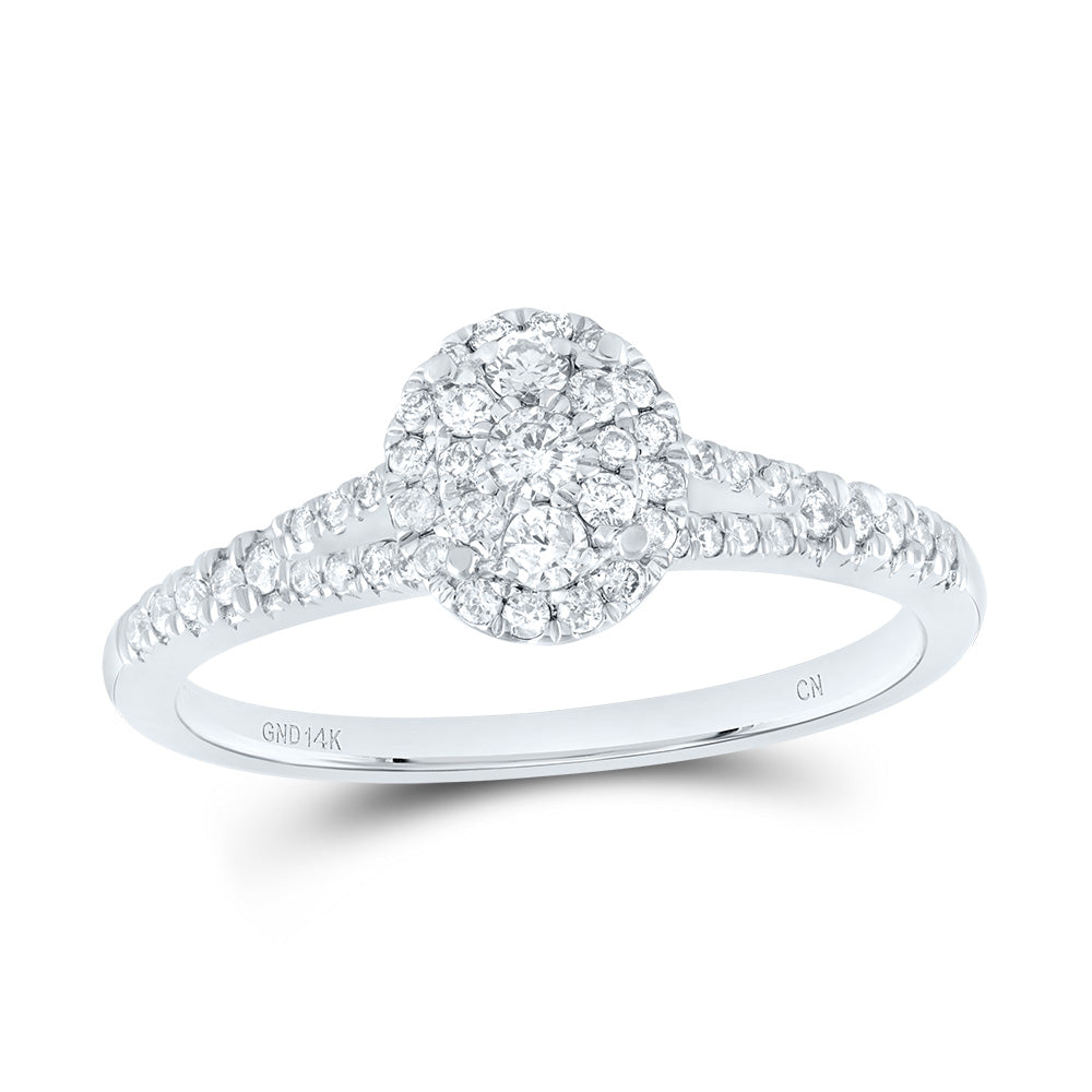 14kt White Gold 3/8 Cttw Diamond Fashion Oval Wedding Engagement Anniversary Ring, Women Size: 5-9