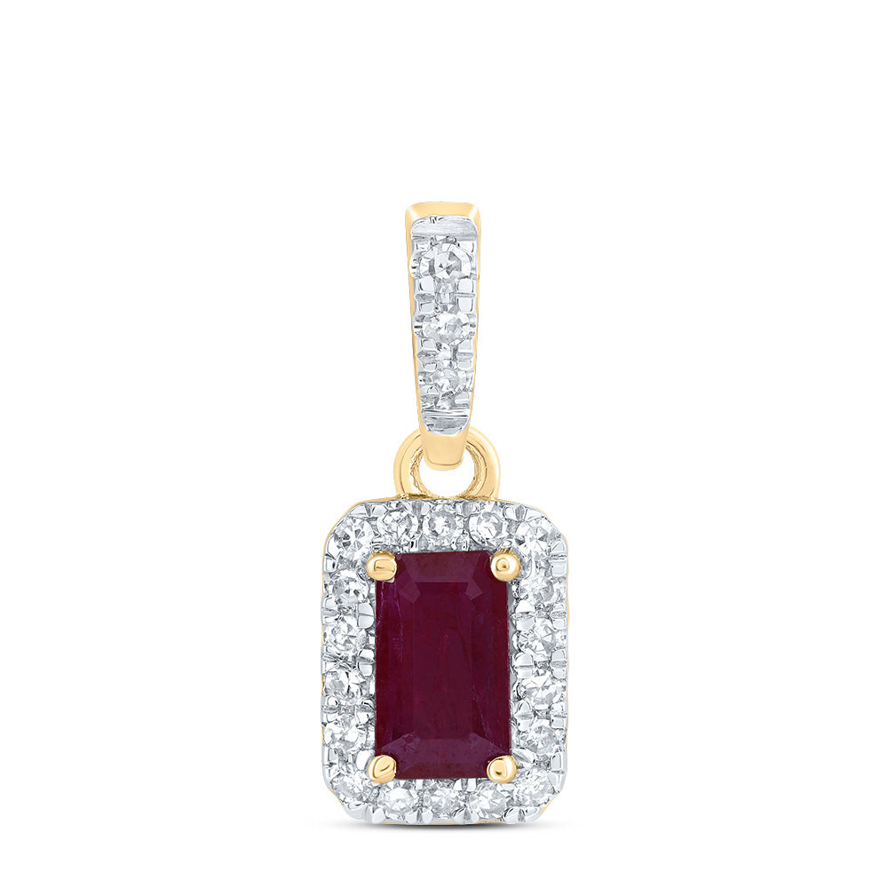 14kt Yellow Or White Or Rose Gold Diamond 5x3mm Emerald Shape Natural Gem Emerald Pendant