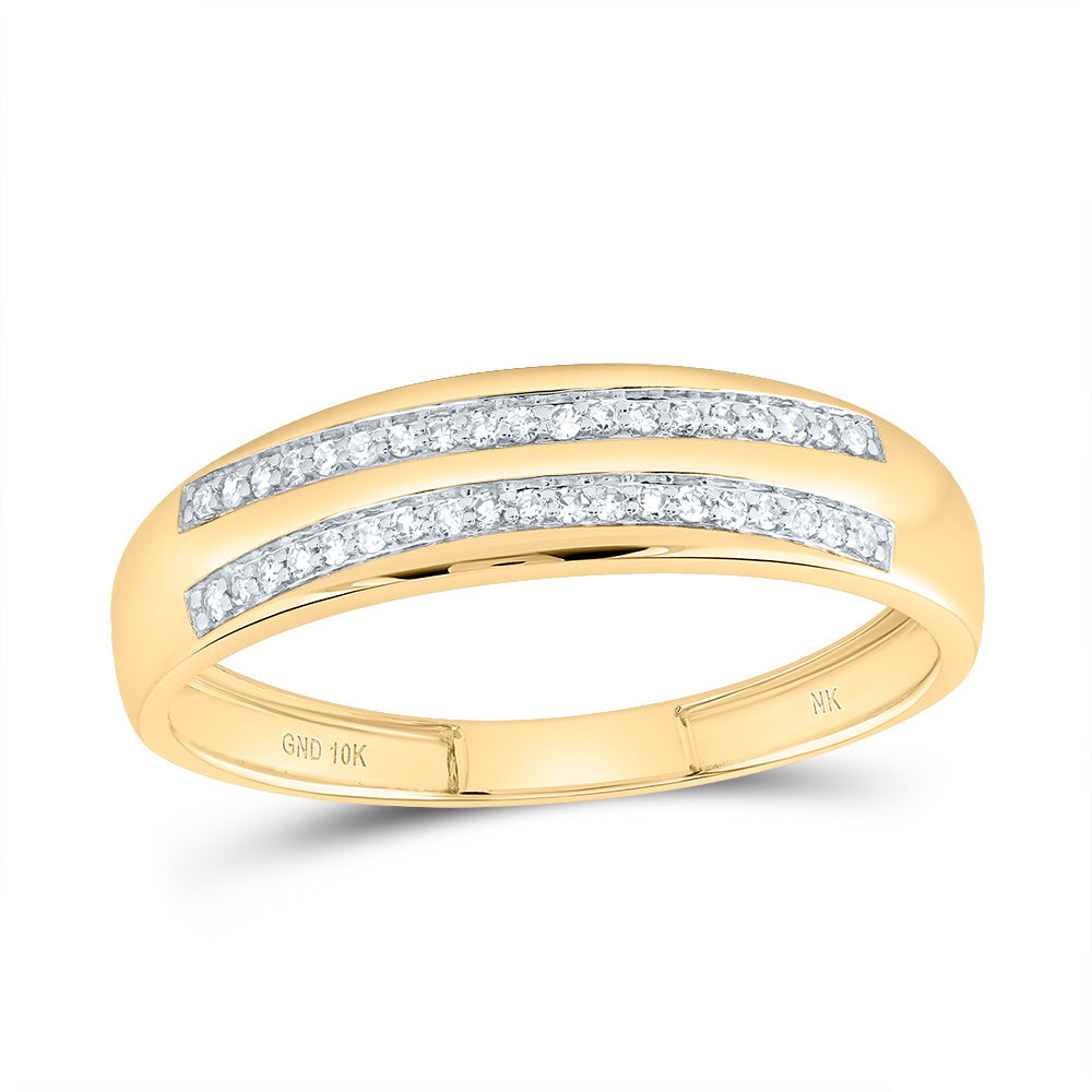 10kt Yellow Gold His & Hers 5/8 Cttw Diamond Round Bridal Wedding Ring Band Set, Women Size: 5-9, Men Size: 8-12
