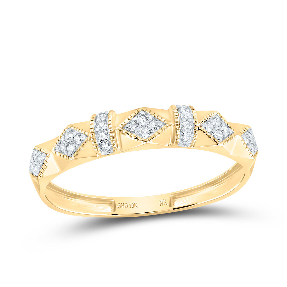 10kt Yellow Gold His & Hers 3/8 Cttw Diamond Round Bridal Wedding Ring Band Set, Women Size: 5-9, Men Size: 8-12