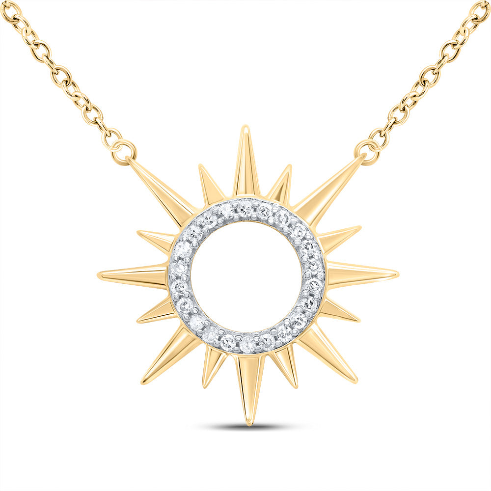 10kt Yellow Gold 1/10 Cttw Diamond Necklace, Length: 18 Inch