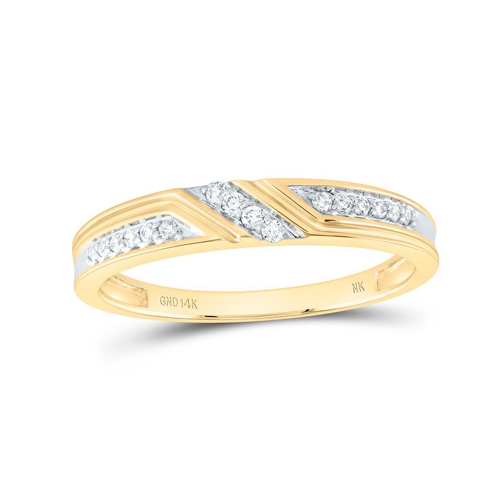 14kt Yellow Gold His & Hers 1/2 Cttw Diamond Bridal Wedding Ring Band Set, Women Size: 5-9, Men Size: 8-12