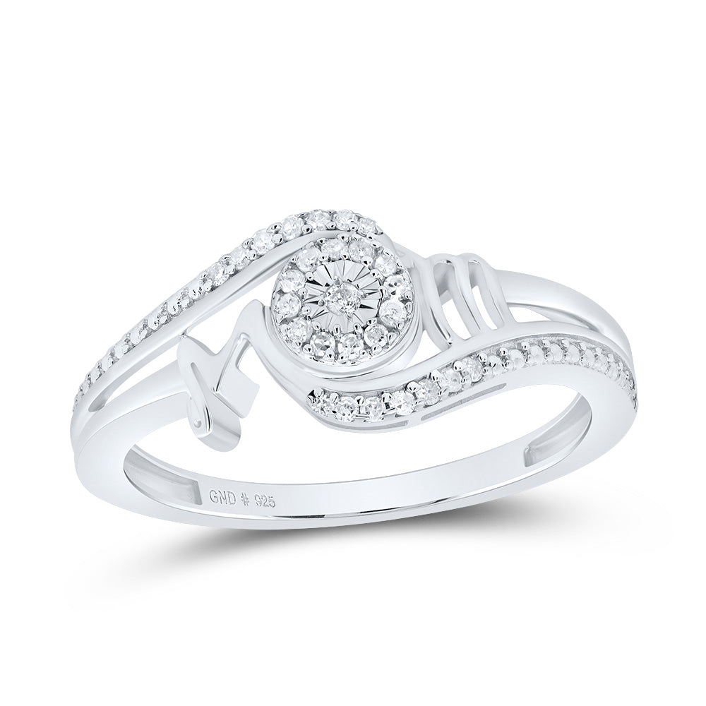 Sterling Silver 1/10 Cttw Diamond Mom Wedding Engagement Anniversary Ring, Women Size: 5-9