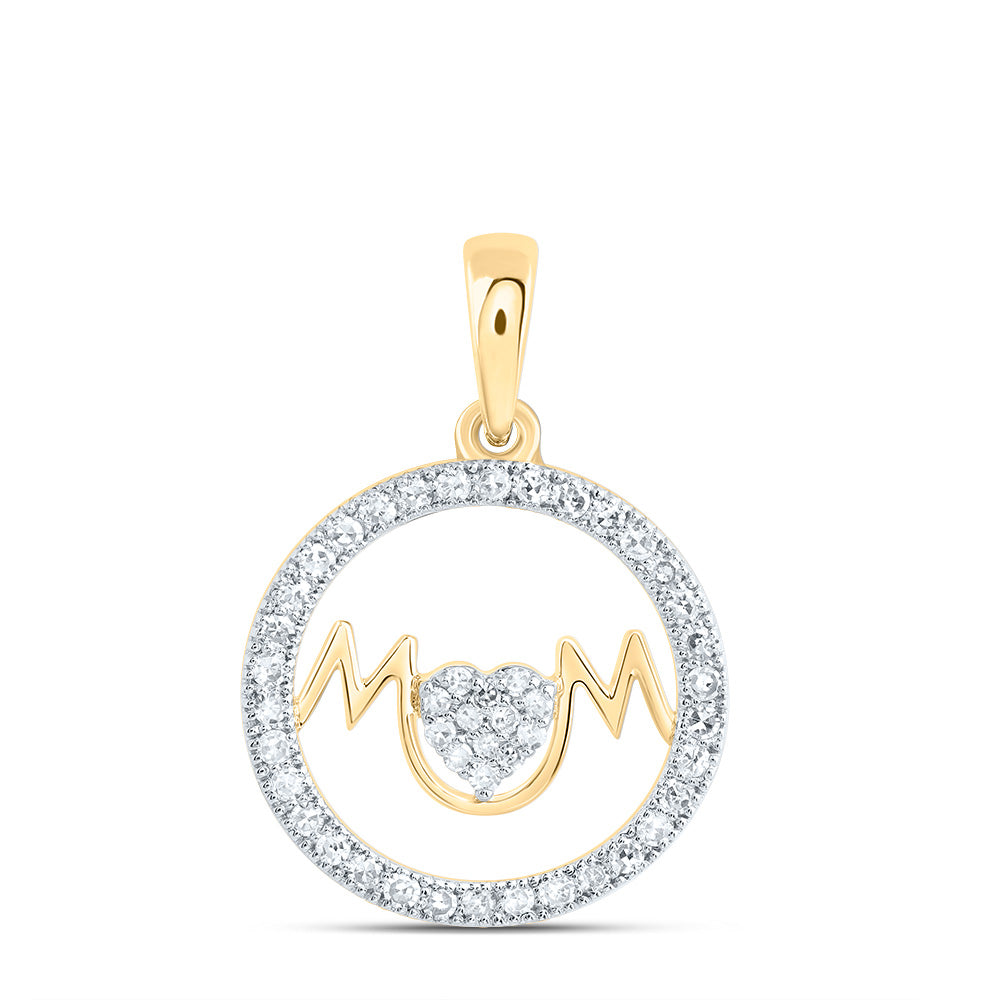 10kt Yellow Gold 1/5 Cttw Diamond Mom Pendant