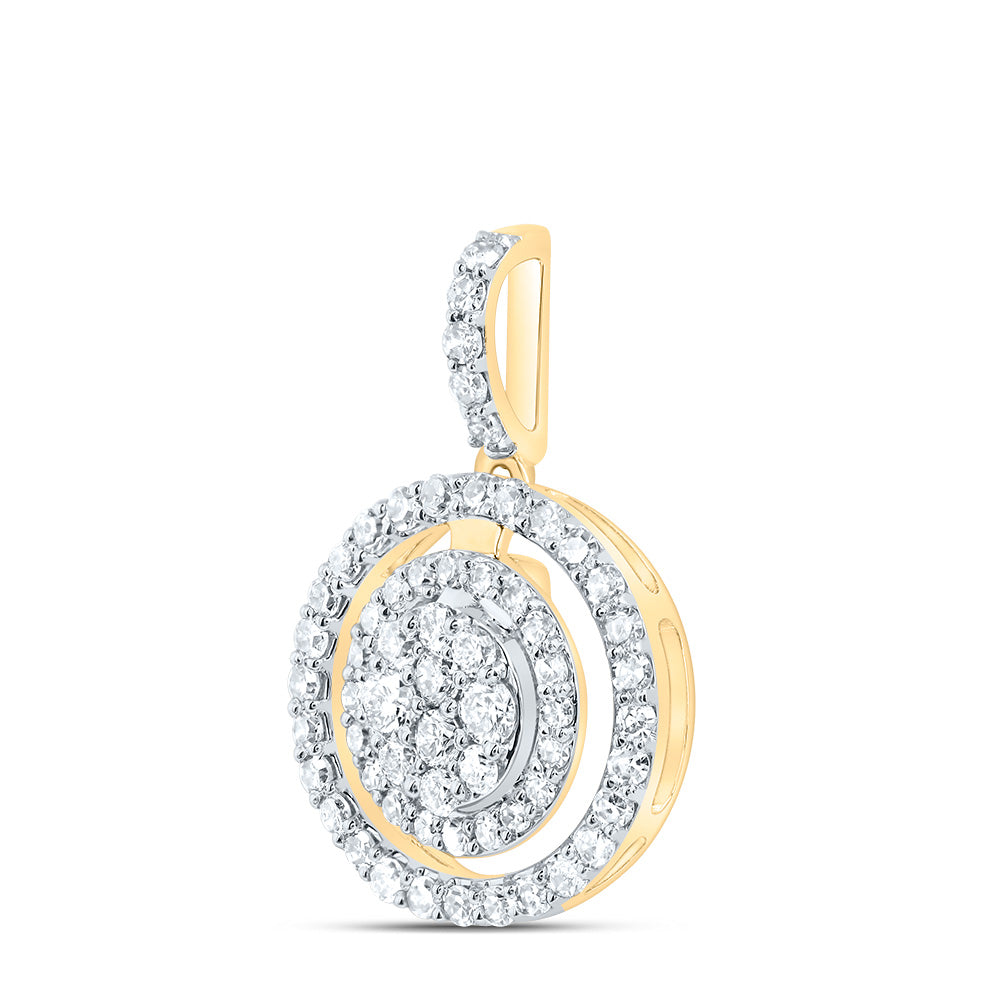 10kt Yellow Gold 3/8 Cttw Diamond Fashion Round Pendant
