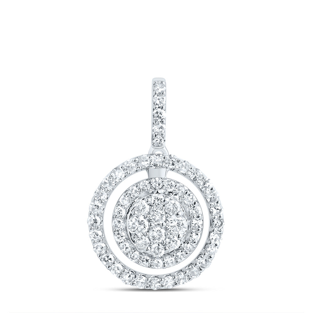 10kt White Gold 3/8 Cttw Diamond Fashion Round Pendant