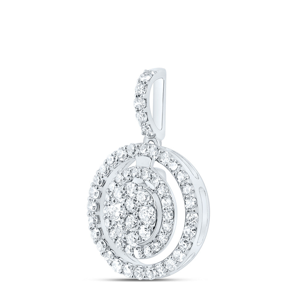 10kt White Gold 3/8 Cttw Diamond Fashion Round Pendant