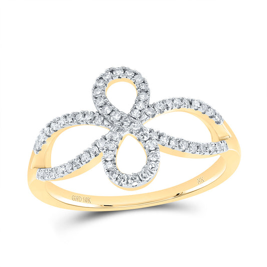 10kt Yellow Gold 1/4 Cttw Diamond Fashion Infinity Wedding Engagement Anniversary Ring, Women Size: 5-9