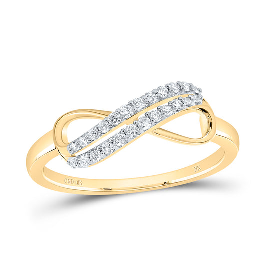 10kt Yellow Gold 1/6 Cttw Diamond Fashion Infinity Wedding Engagement Anniversary Ring, Women Size: 5-9