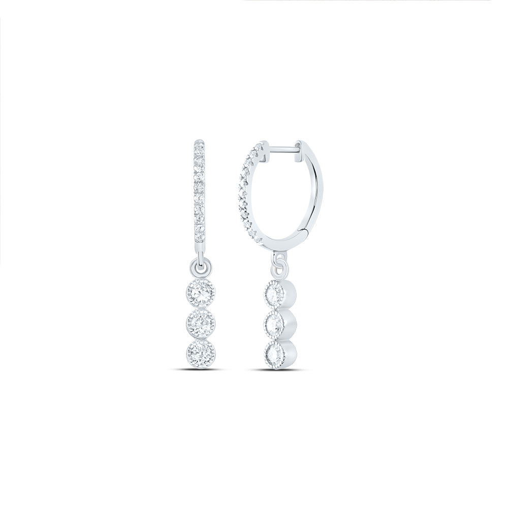 14kt White Gold 3/8 Cttw Diamond Ana M Fashion Dangling Earring