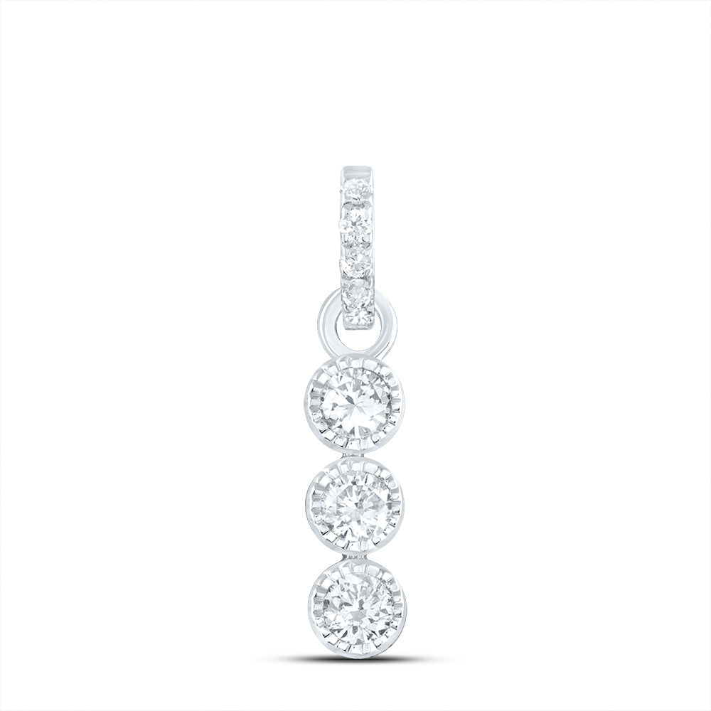 14kt White Gold 1/6 Cttw Diamond Ana M Fashion Pendant