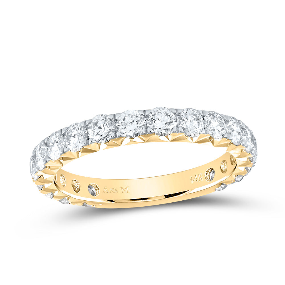 14kt Yellow Gold 1 5/8 Cttw Diamond Ana M Fashion Cnc Wedding Engagement Anniversary Band, Women Size: 5-9