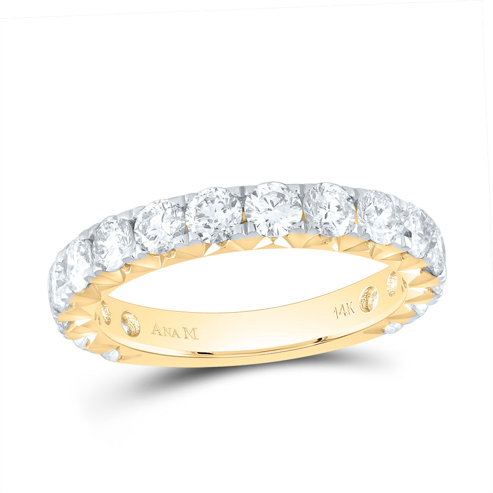14kt Yellow Gold 2 Cttw Diamond Ana M Fashion Cnc Wedding Engagement Anniversary Band, Women Size: 5-9