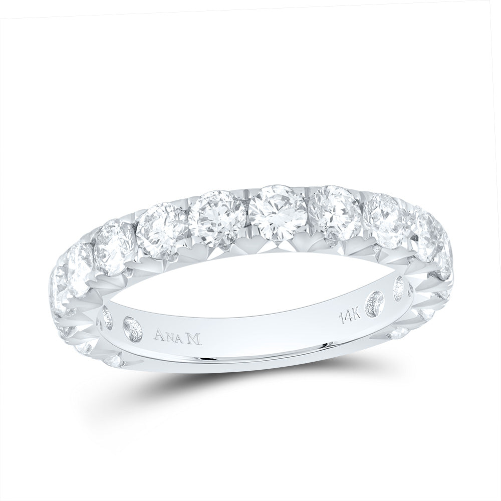 14kt White Gold 2 Cttw Diamond Ana M Fashion Cnc Wedding Engagement Anniversary Band, Women Size: 5-9