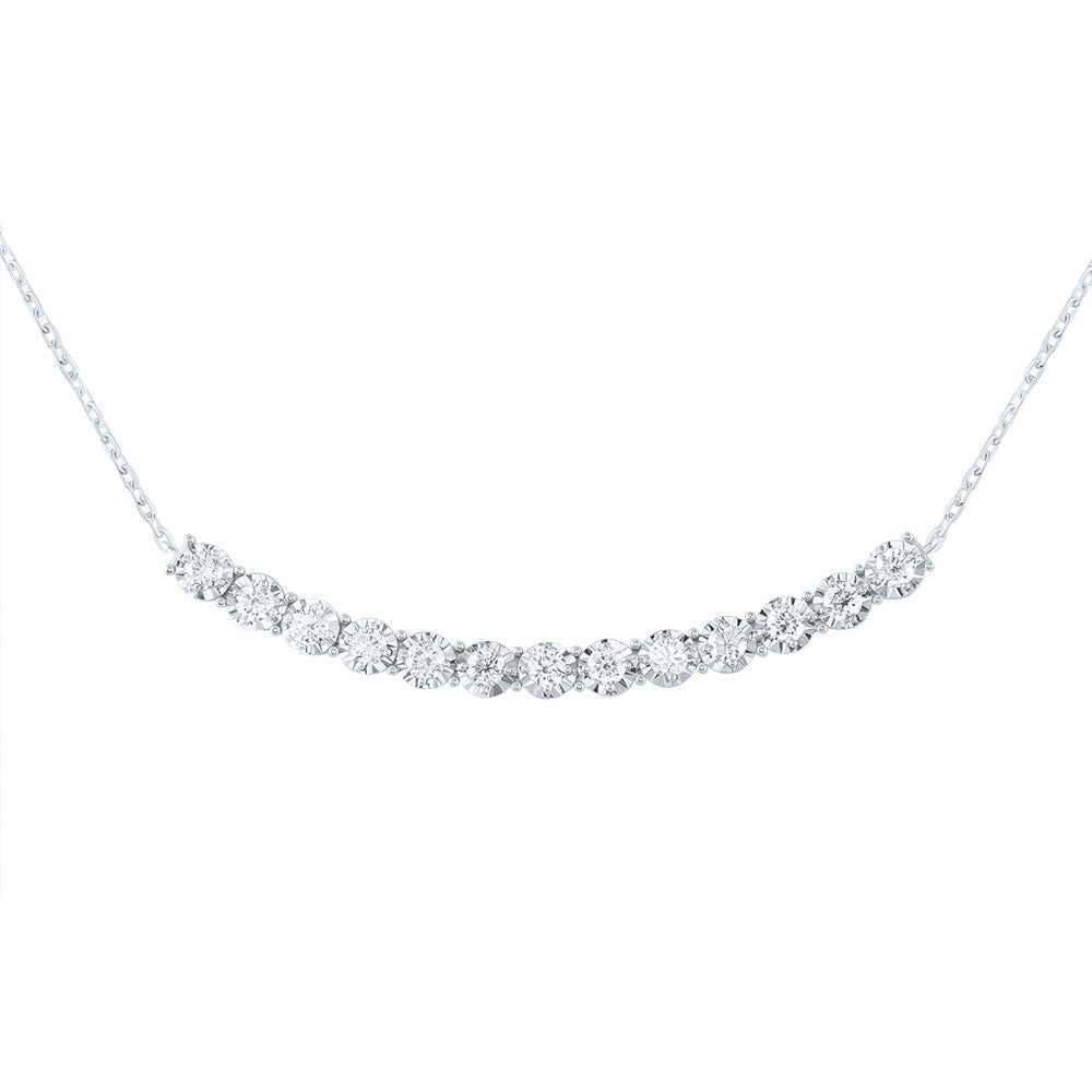 14kt White Gold 5/8 Cttw Diamond Fashion Tennis Necklace, Length: 18 Inch