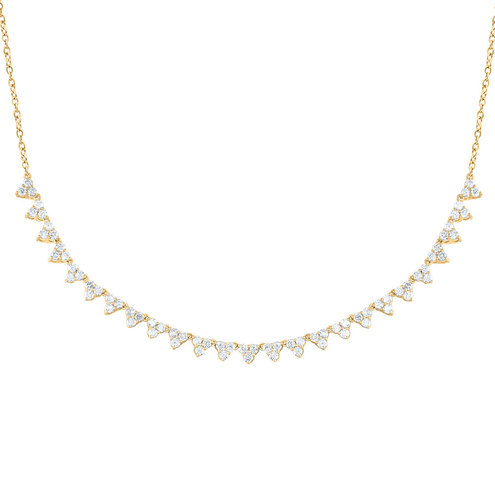 14kt Yellow Gold 1 1/3 Cttw Natural Diamond Fashion Necklace, Length: 18 Inch