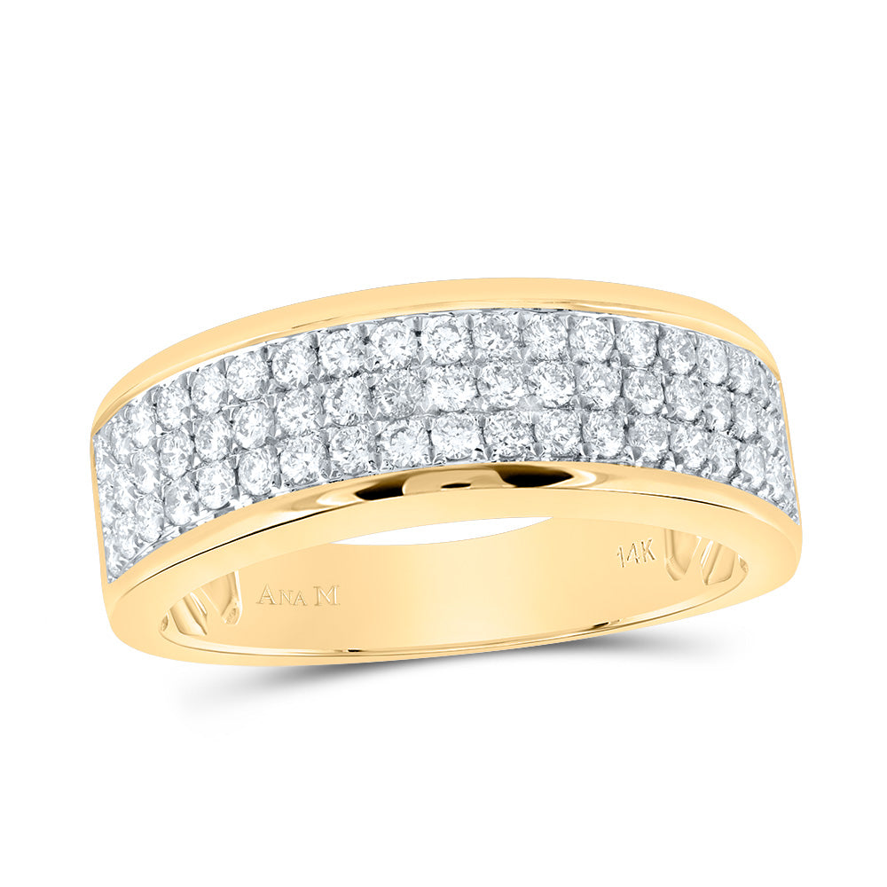 14kt Yellow Gold 1 Cttw Diamond Ana M Mens Band, Men Size: 8-12