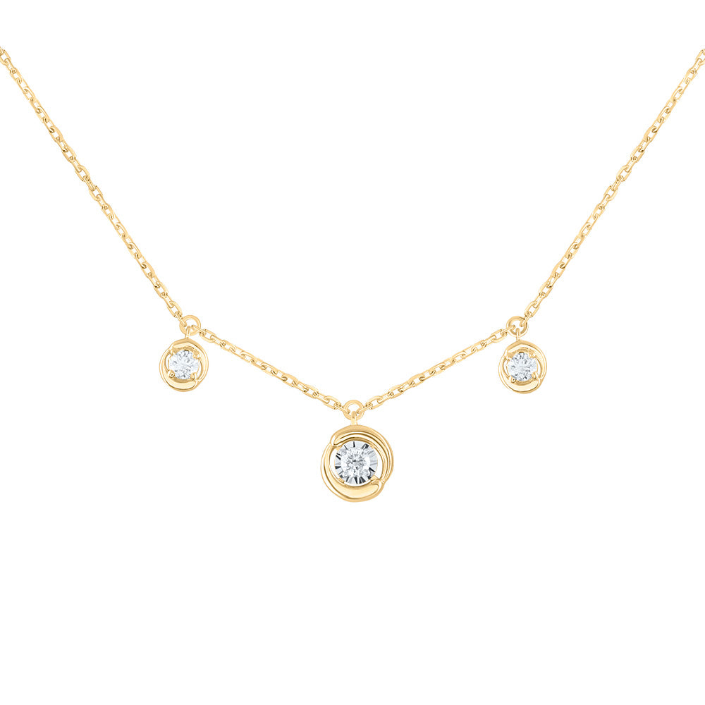 14kt Yellow Gold 1/5 Cttw Diamond Fashion Necklace, Length: 18 Inch