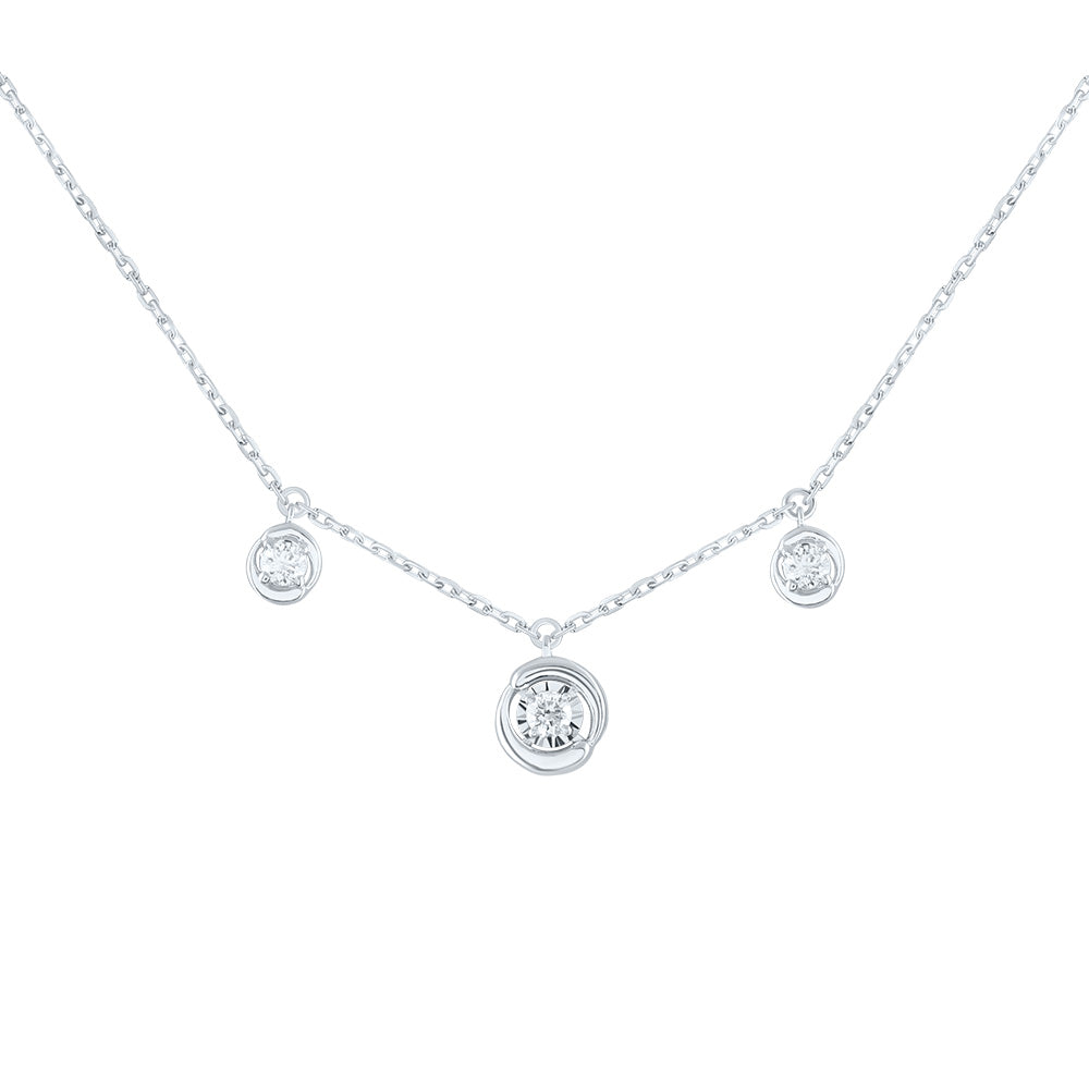 14kt White Gold 1/5 Cttw Diamond Fashion Necklace, Length: 18 Inch