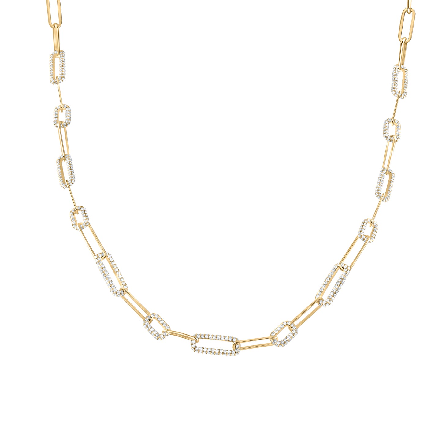 14kt Yellow Gold 5 3/4 Cttw Diamond Ana M Fashion Necklace, Length: 18 Inch