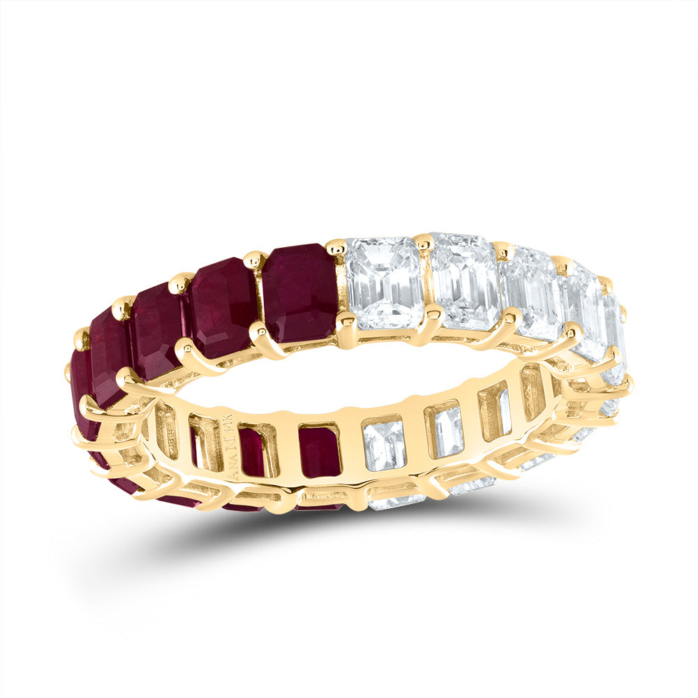 14kt Yellow Gold 2 3/8 Cttw Diamond Ana M 2 Cttw-em Ruby Natural Wedding Engagement Anniversary Gem Ring, Women Size: 5-9