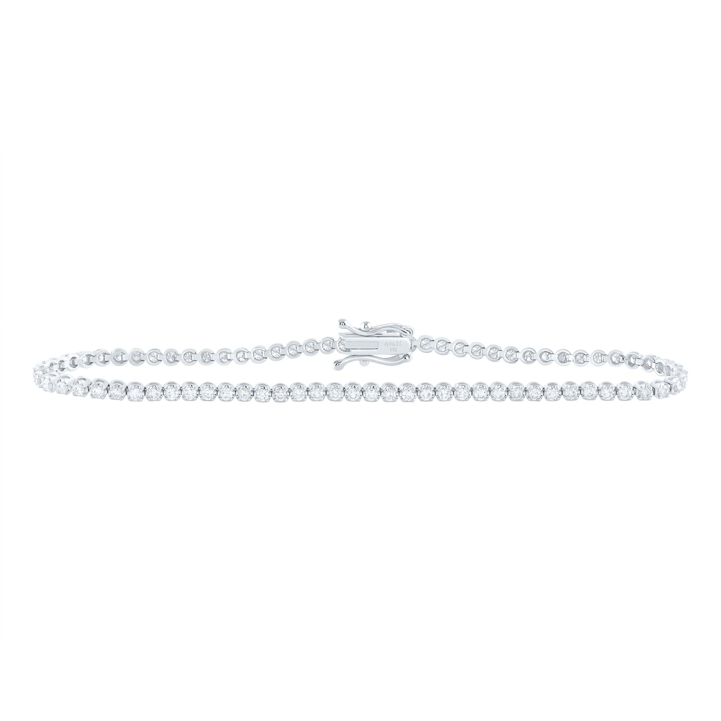 14kt White Gold 1 1/3 Cttw Diamond Ana M Fashion Tennis Bracelet, Length: 7 Inch