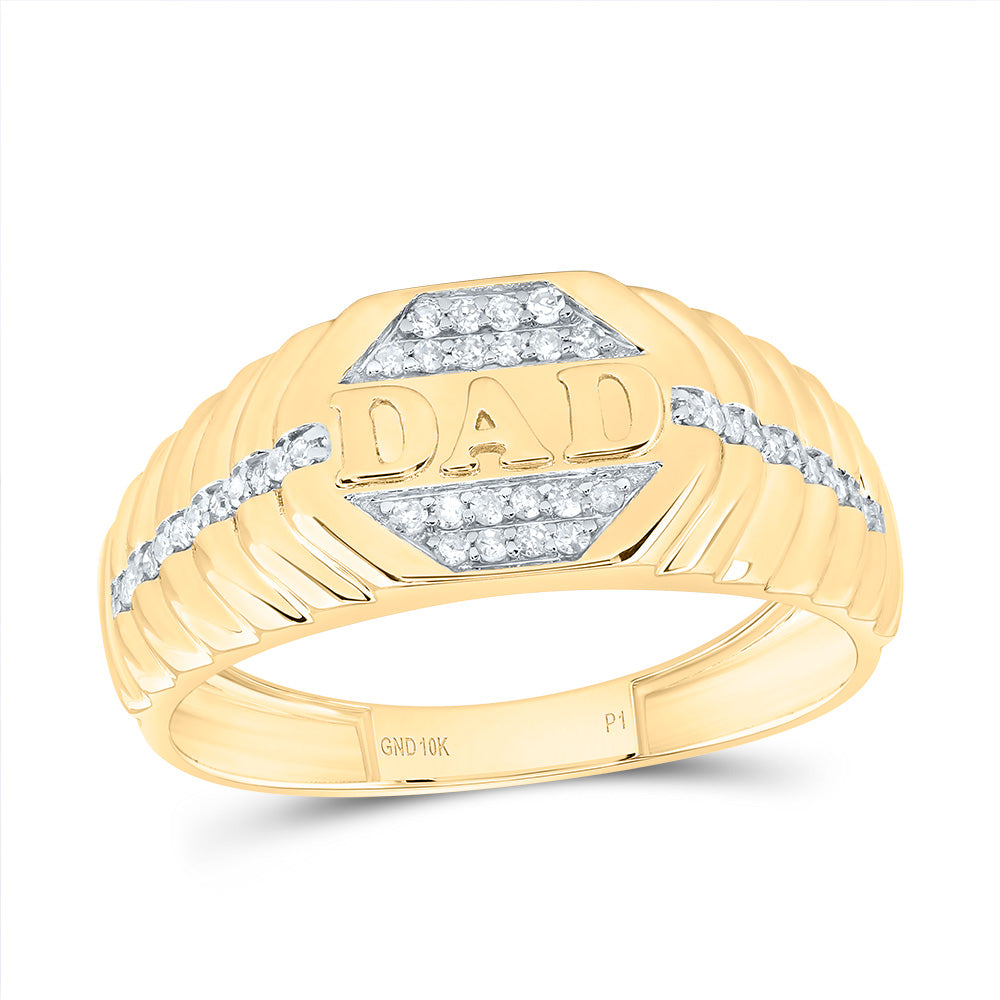 10kt Yellow Gold 1/5 Cttw Diamond Dad Men Wedding Engagement Anniversary Ring, Women Size: 5-9