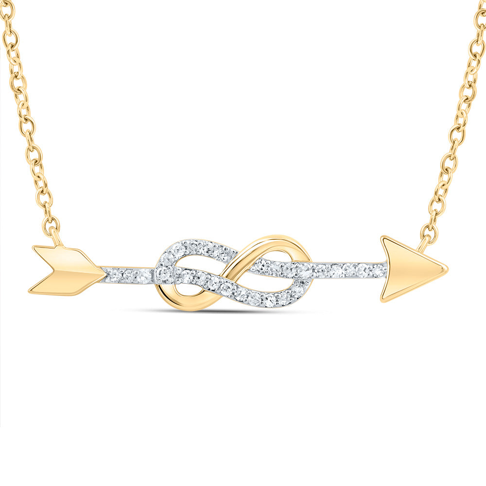 10kt Yellow Gold 1/12 Cttw Diamond Infinity Necklace, Length: 18 Inch