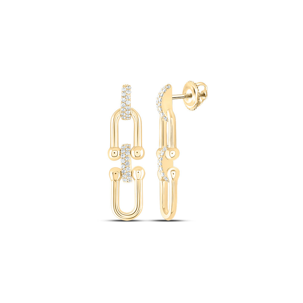 14kt Yellow Gold 1/3 Cttw Diamond Ana M Fashion Earring