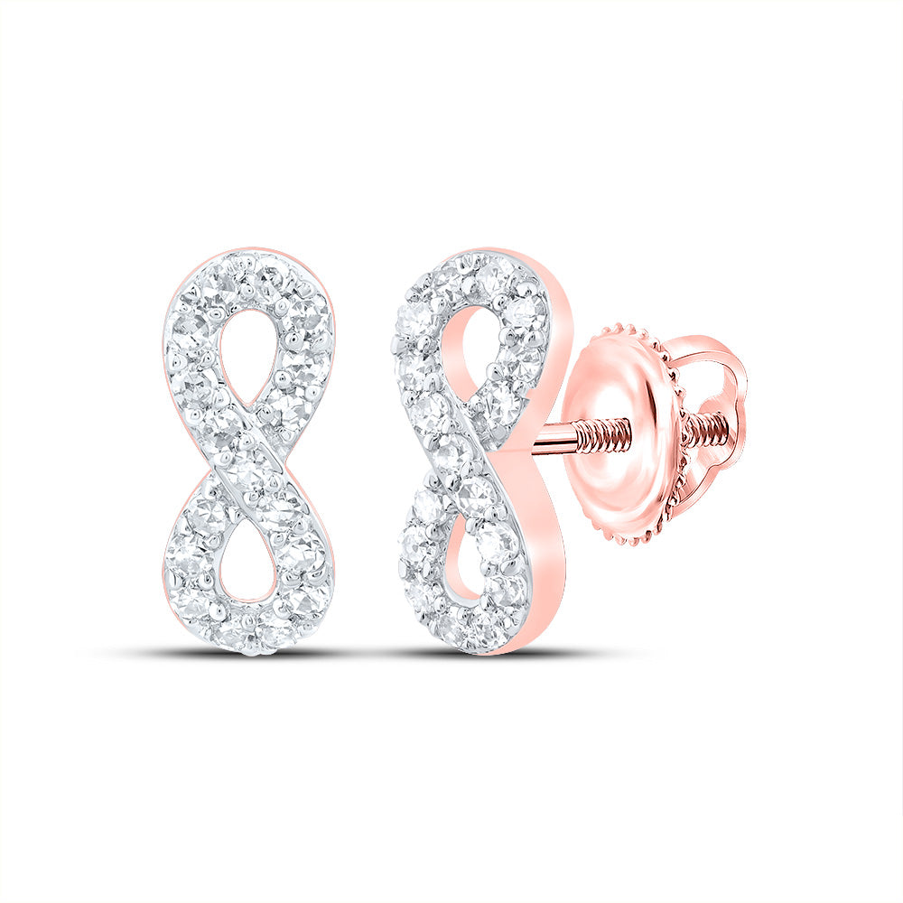 10kt Rose Gold 1/6 Cttw Diamond Infinity Earring