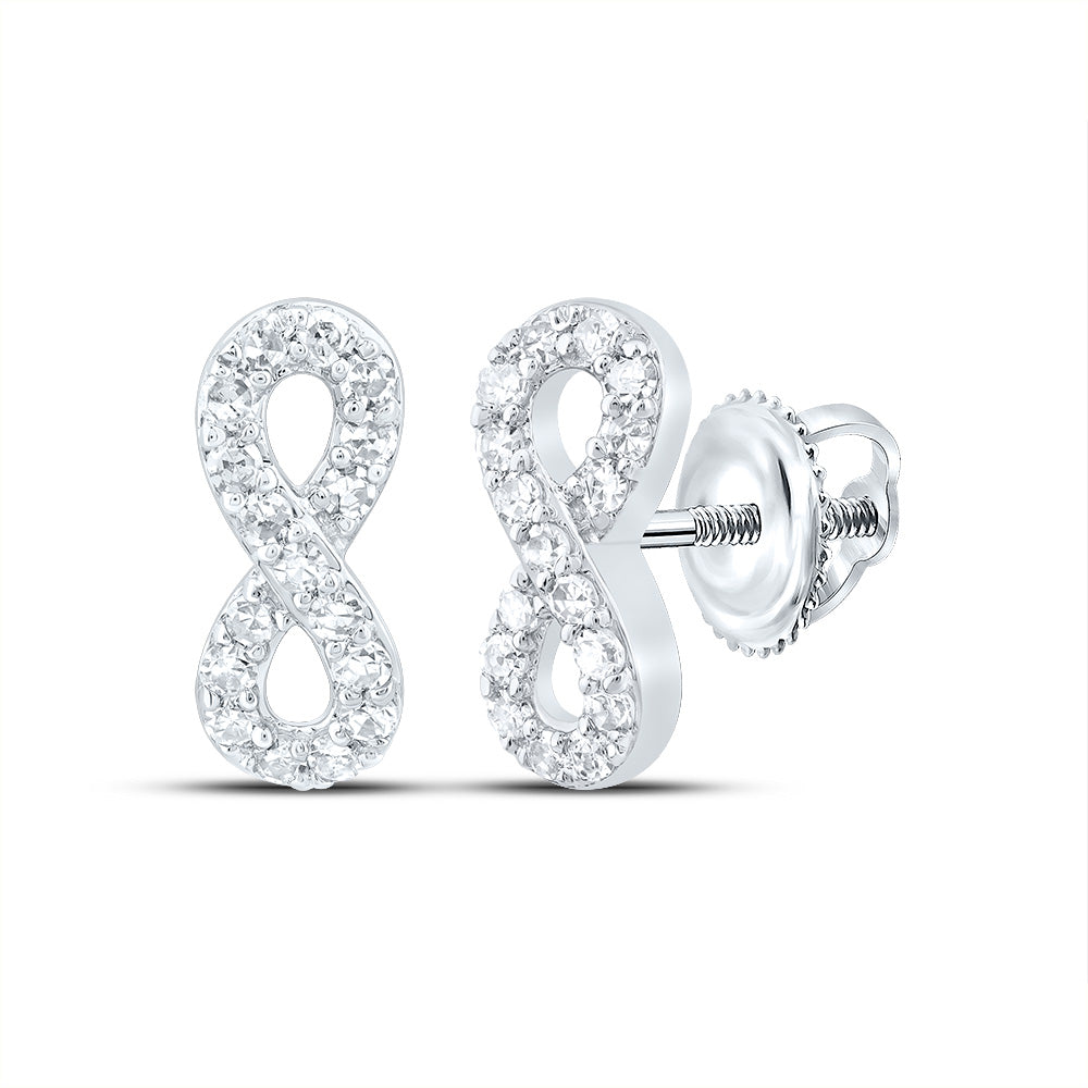 10kt White Gold 1/6 Cttw Diamond Infinity Earring