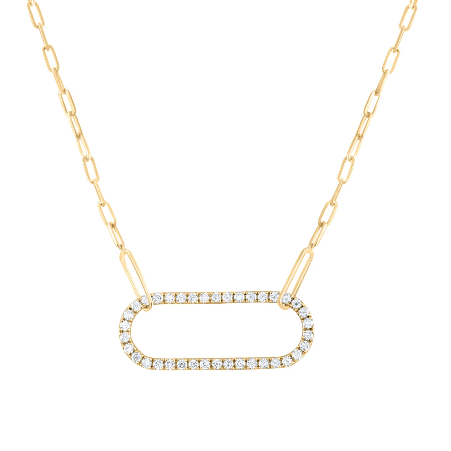 14K Yellow Gold 1 Ctw Natural Diamond Fashion Necklace (18 Inch)