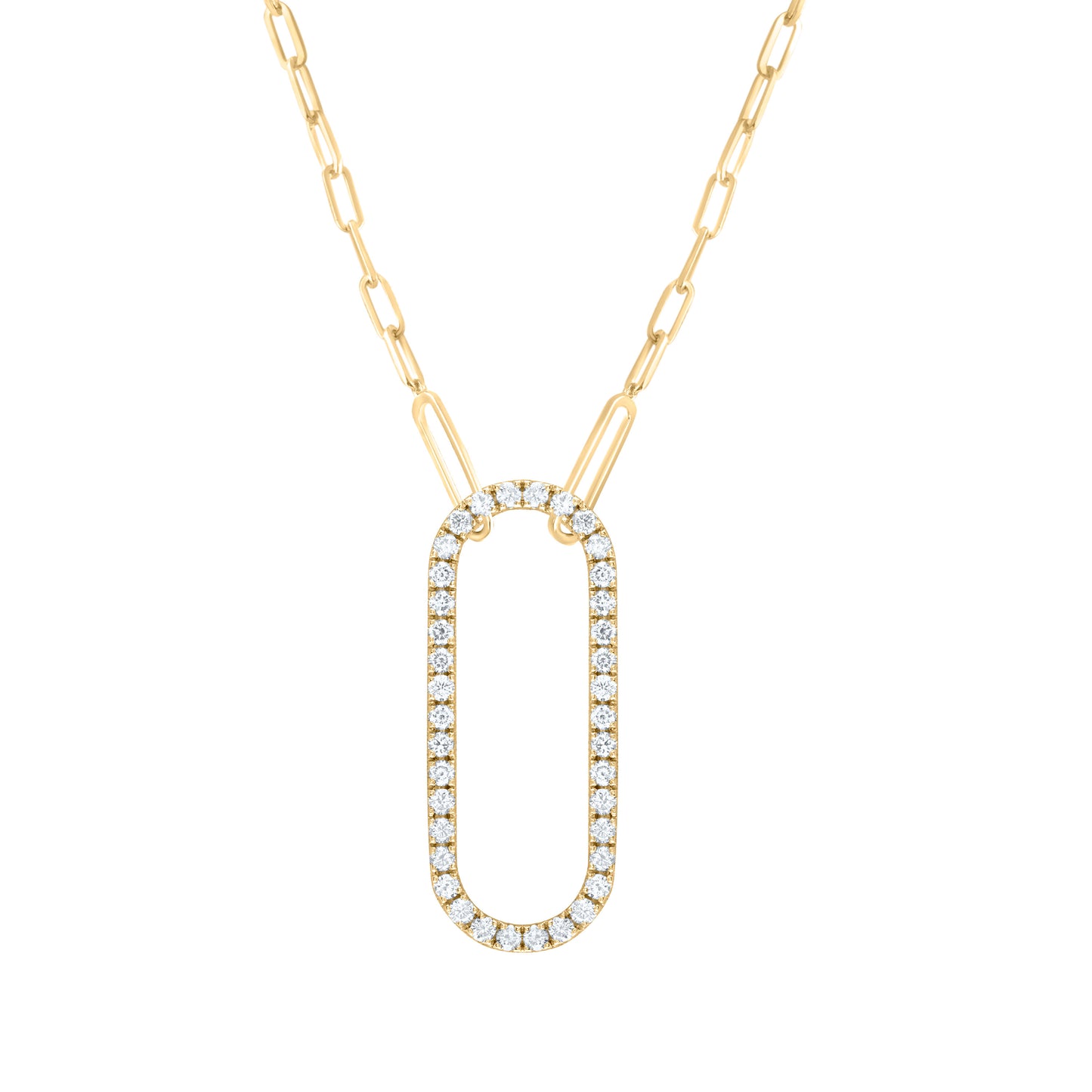 14K Yellow Gold 1 Ctw Natural Diamond Fashion Necklace (18 Inch)