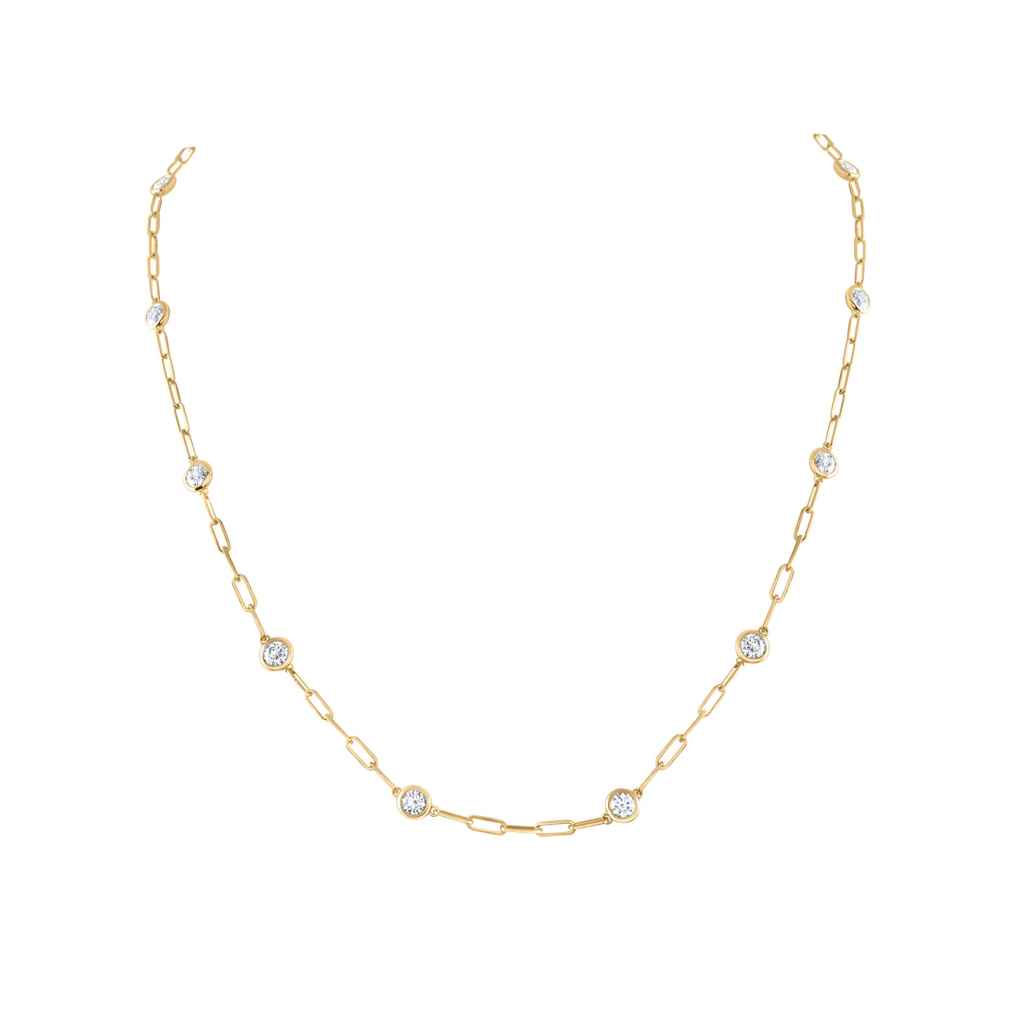 14kt Yellow Gold 2 Cttw Diamond Ana M Fashion Necklace, Length: 18 Inch