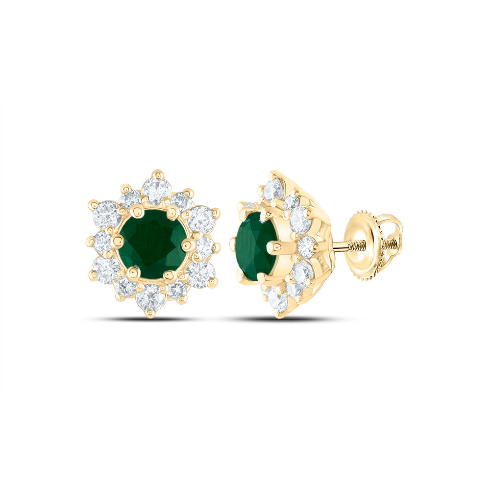 14kt Yellow Or White Gold Diamond Ana M 4.5mm Round Natural Gem Stud Earring