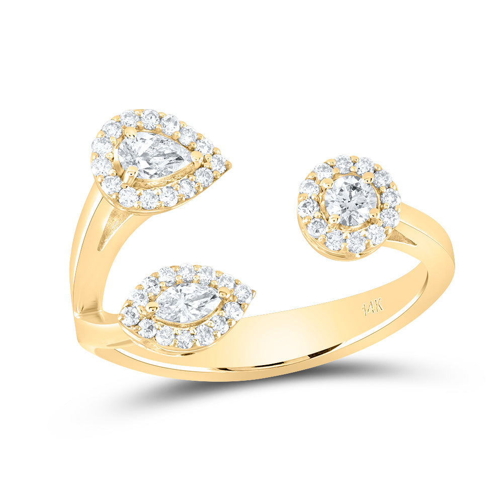 14kt Yellow Gold 3/8 Cttw Diamond Ana M Bridal Wedding Engagement Anniversary Ring, Women Size: 5-9