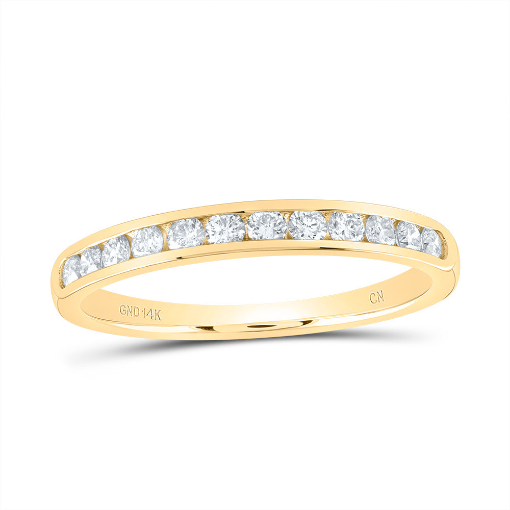 14kt Yellow Gold 3/8 Cttw Diamond Fashion Bridal Wedding Engagement Anniversary Womens Band, Women Size: 5-9
