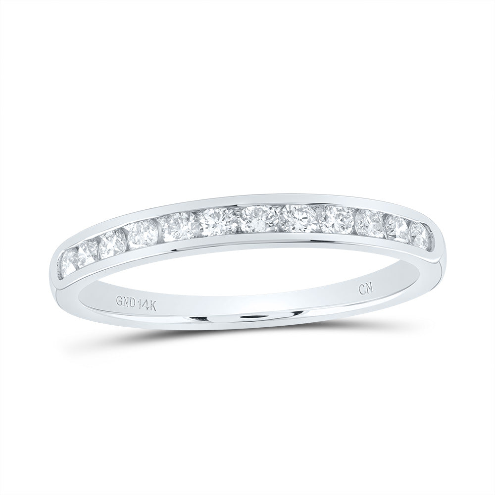 14kt White Gold 3/8 Cttw Diamond Fashion Bridal Wedding Engagement Anniversary Womens Band, Women Size: 5-9