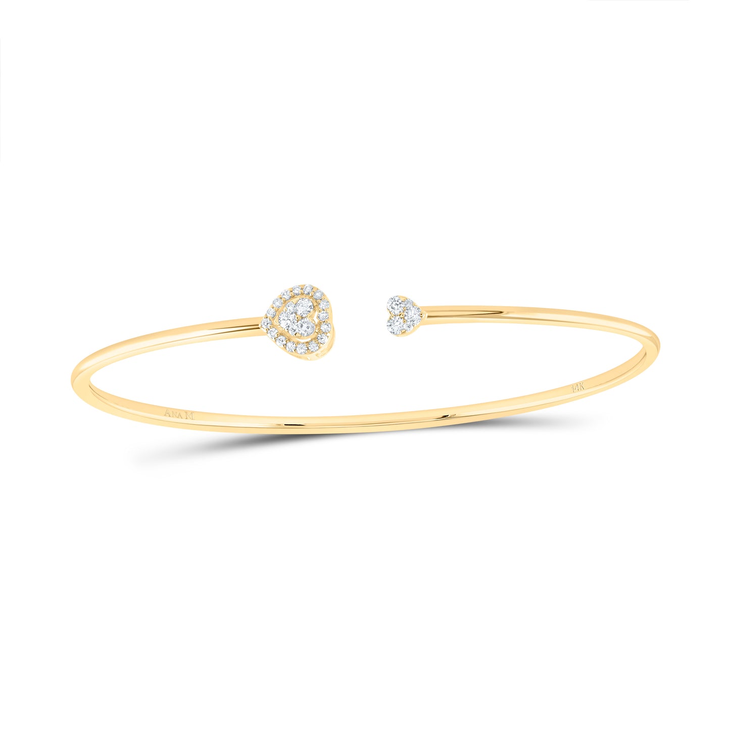 14kt Yellow Gold 1/4 Cttw Diamond Ana M Pear Bangle
