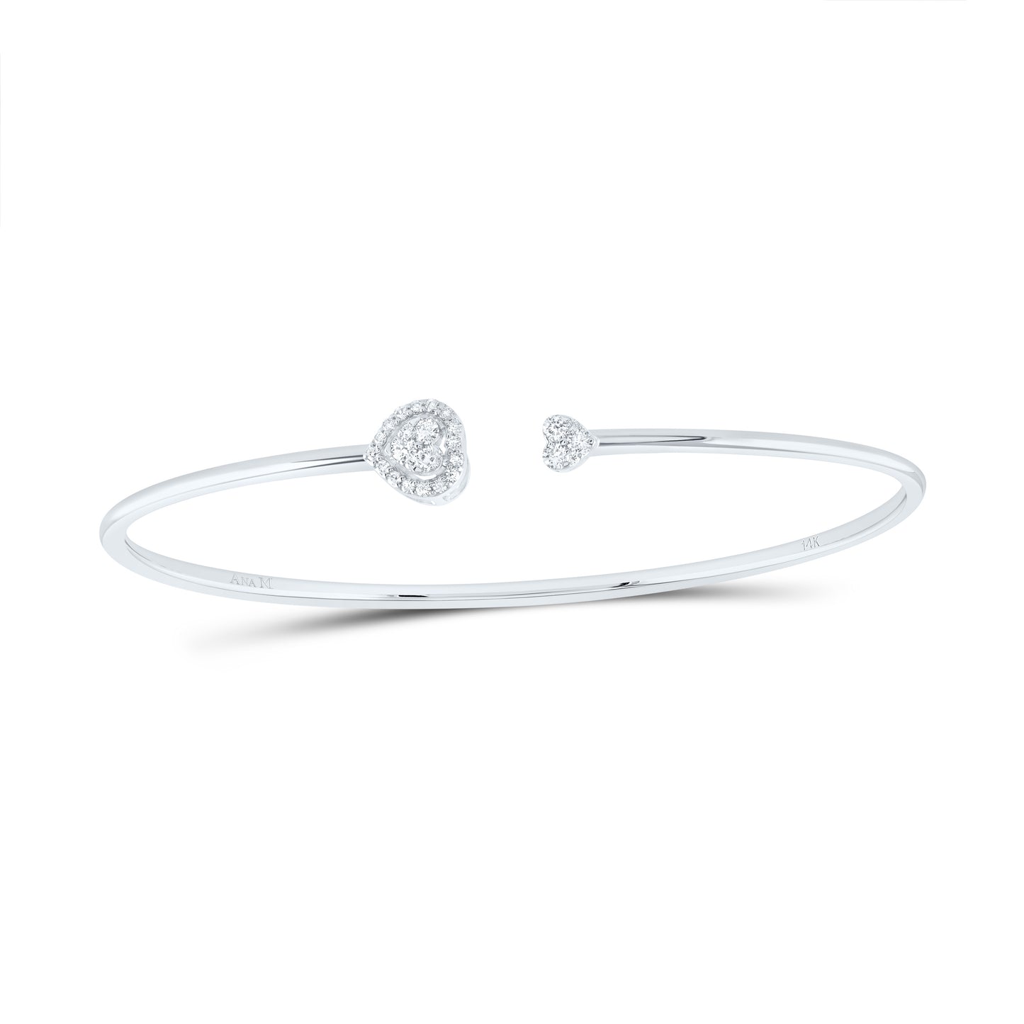 14kt White Gold 1/4 Cttw Diamond Ana M Pear Bangle