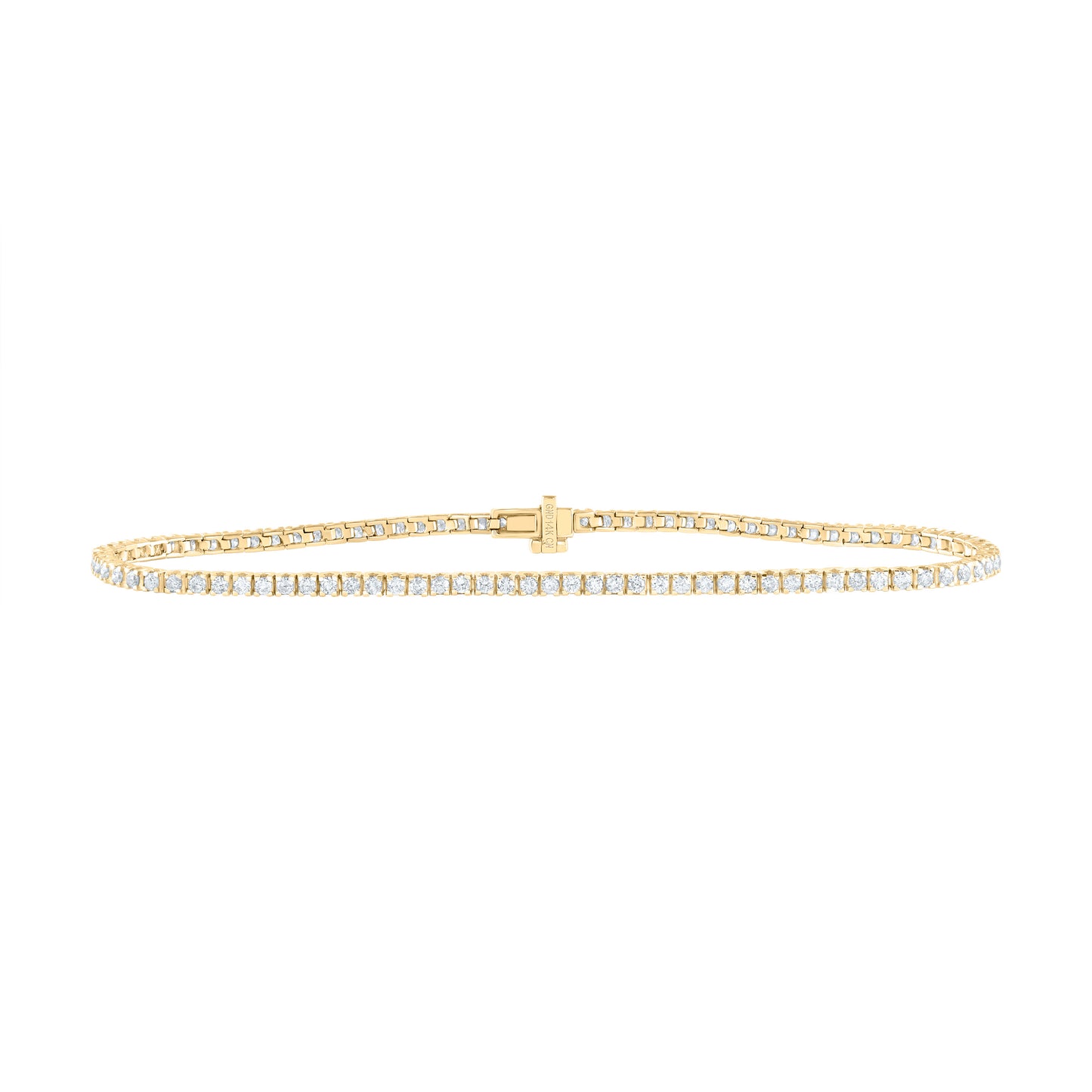 14kt Yellow Gold 1 1/3 Cttw Diamond Fashion Tennis Bracelet, Length: 7 Inch