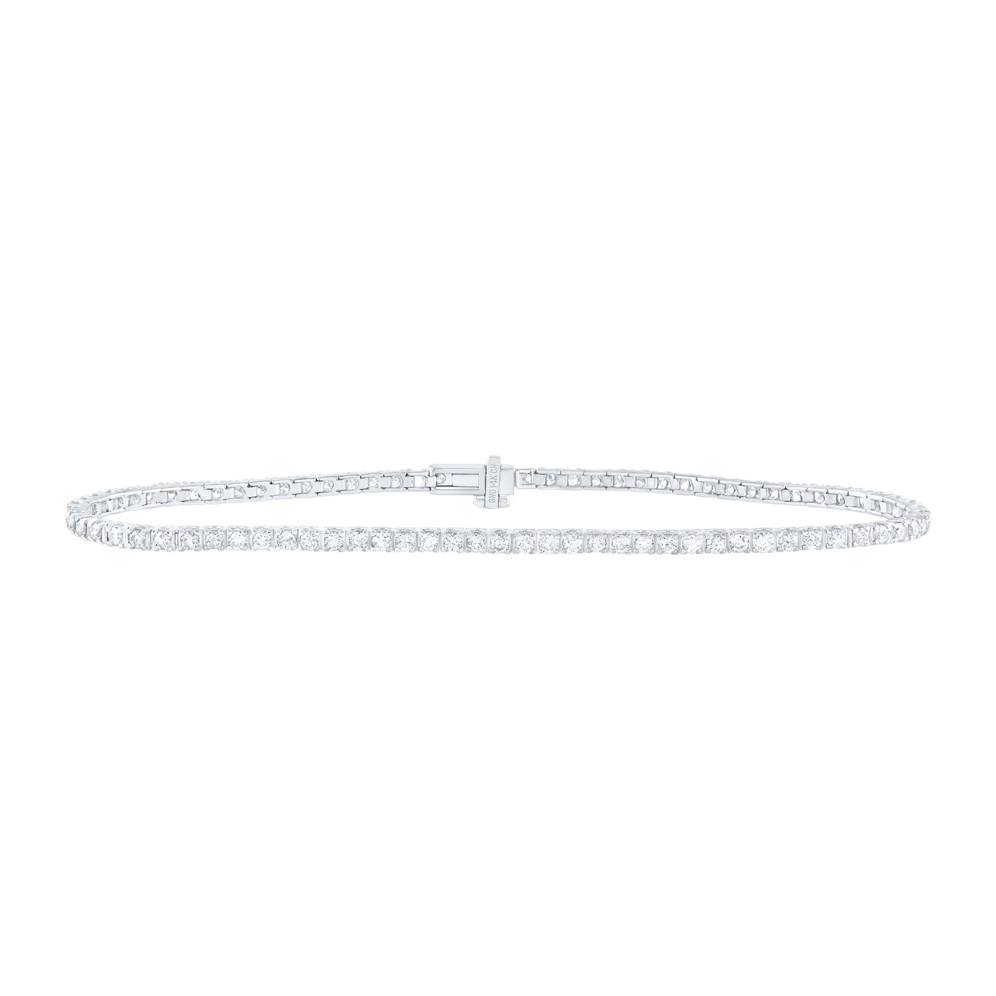 14kt White Gold 1 3/4 Cttw Diamond Fashion Tennis Bracelet, Length: 7 Inch