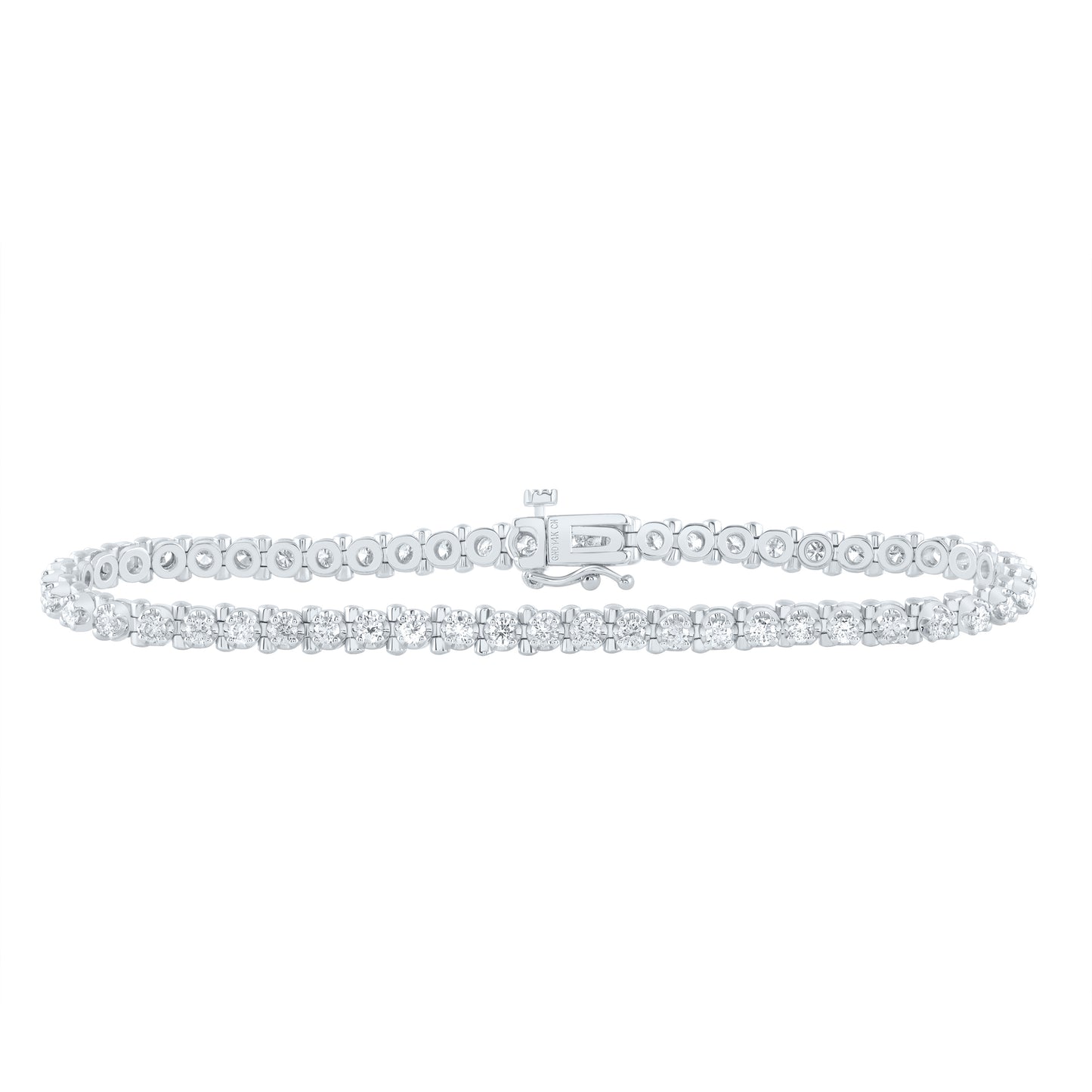 14kt White Gold 2 1/5 Cttw Diamond Fashion Tennis Bracelet, Length: 7 Inch